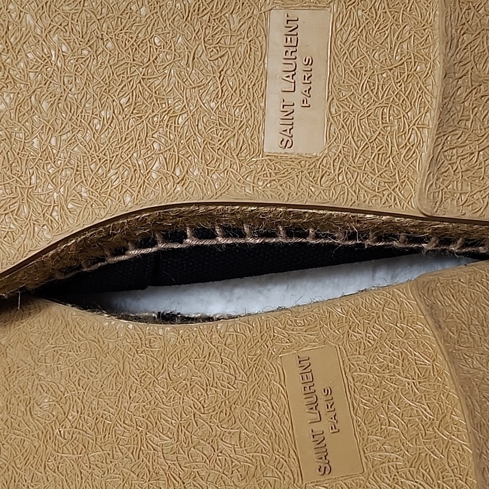 YSL Saint Laurent Mens Black Canvas Slip On Espadrille Size 45/ US 11 - Picture 14 of 14